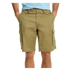 CLUBROOM Mens Brown Classic Fit Stretch Cargo Shorts 34W